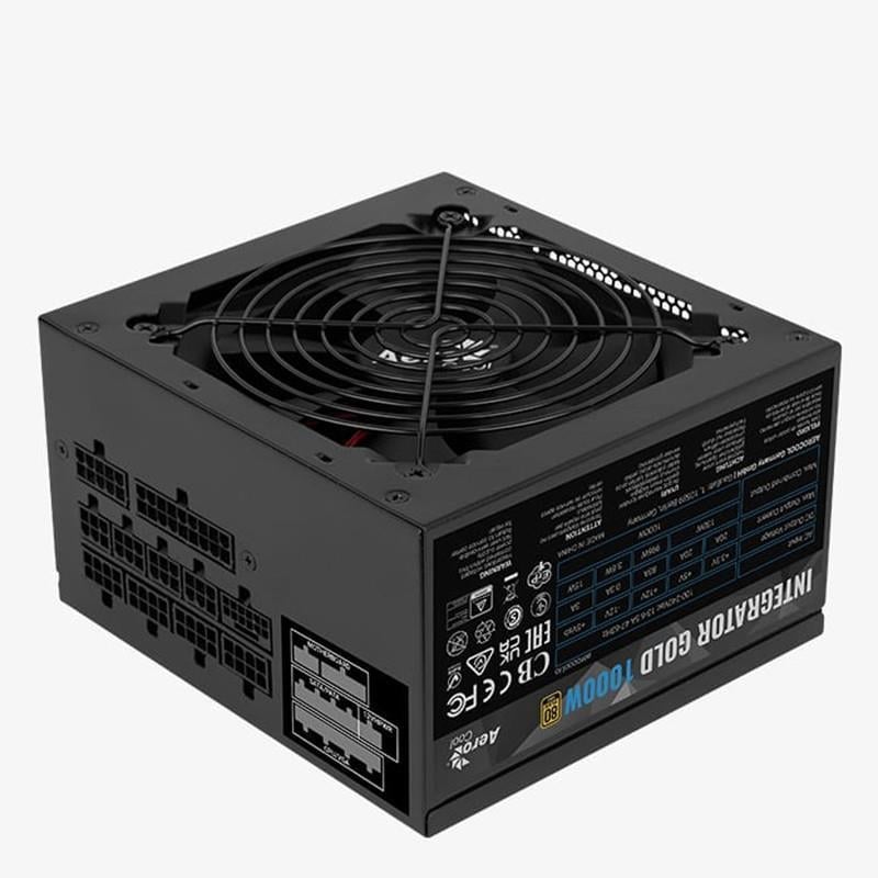 AEROCOOL INTEGRATOR 80+GOLD 1000W ATX 3.0 - PCIE 5.0 12VHPWR GÜÇ KAYNAĞI