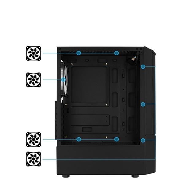 AEROCOOL QUANTUM AE-QNTM 3-FRGB FANLI GAMING MID-TOWER PC KASASI