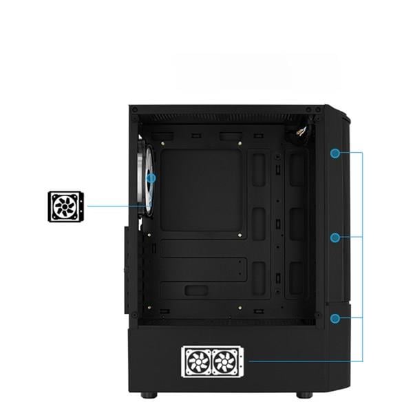 AEROCOOL QUANTUM AE-QNTM 3-FRGB FANLI GAMING MID-TOWER PC KASASI