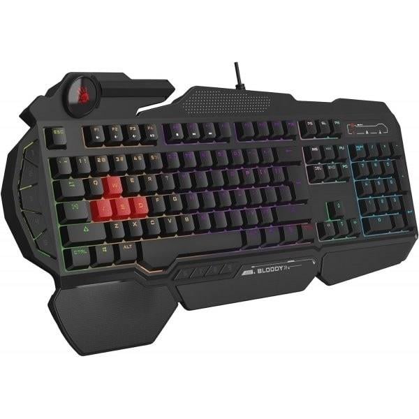 BLOODY B310N USB Q Trk RGB Led Aydınlatmalı Mekanik Hisli Siyah Gaming Klavye Bilek Destekli
