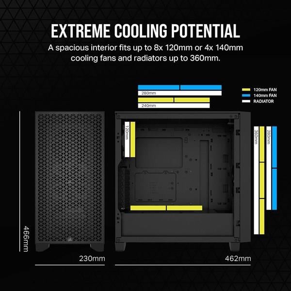 CORSAIR 3000D CC-9011251-WW Gaming Mid-Tower PC Kasası