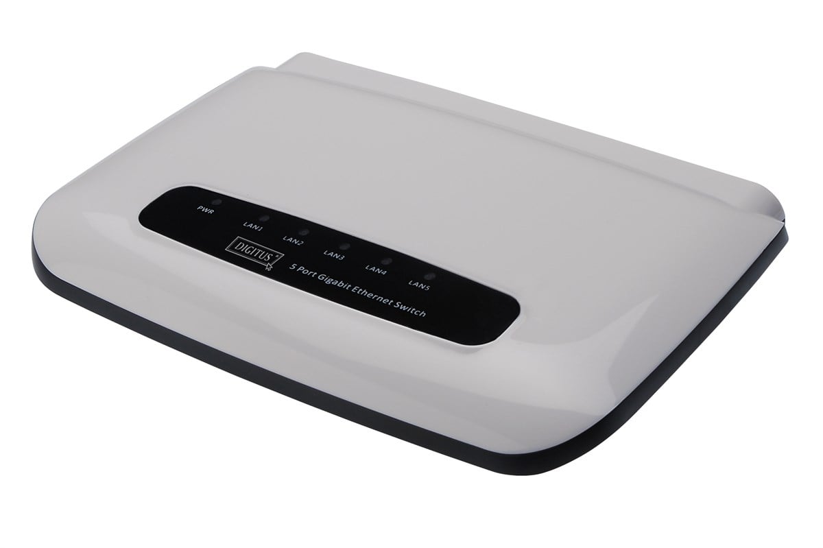 Digitus Unmanaged (Yönetilemeyen) 5 port 1000Base-T Gigabit Switch, Masaüstü Tipi