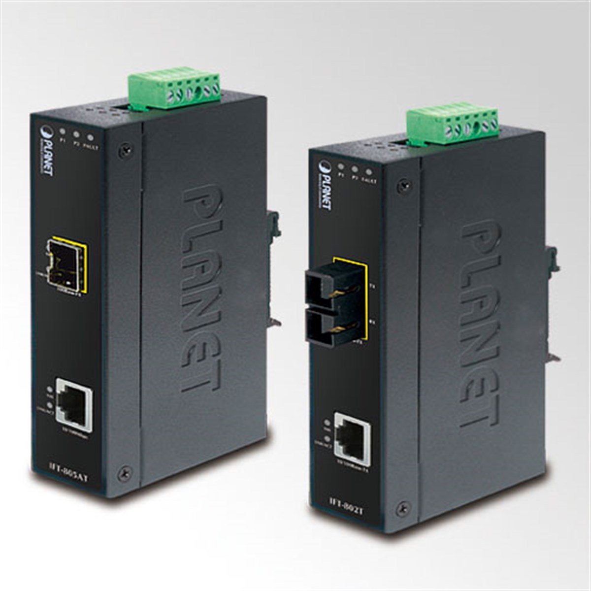 Endüstriyel Tip Media/Rate Converter <br>
10/100Base-TX <--> 100Base-FX (SM, 15 km)<br>
(-40 ~ +75 Derece C)<br>
10/100Base-TX to 100Base-FX Industrial Media Converter - 15km, (-40~75 degrees C)