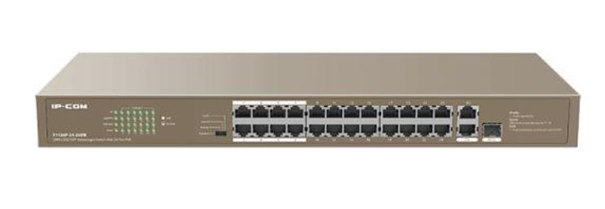 IP-COM F1126P-24-250W 24 PORT 10/100+ 2XRJ45/1XSFP COMBO 250W POE RACMOUNT SWITCH