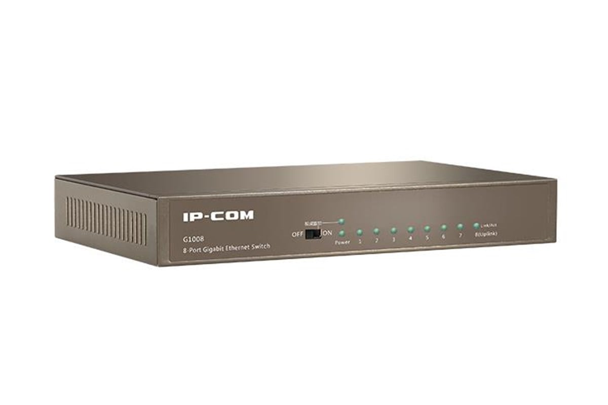 IP-COM G1008 8 PORT 10/100/1000 GIGABIT DESKTOP METAL KASA SWITCH