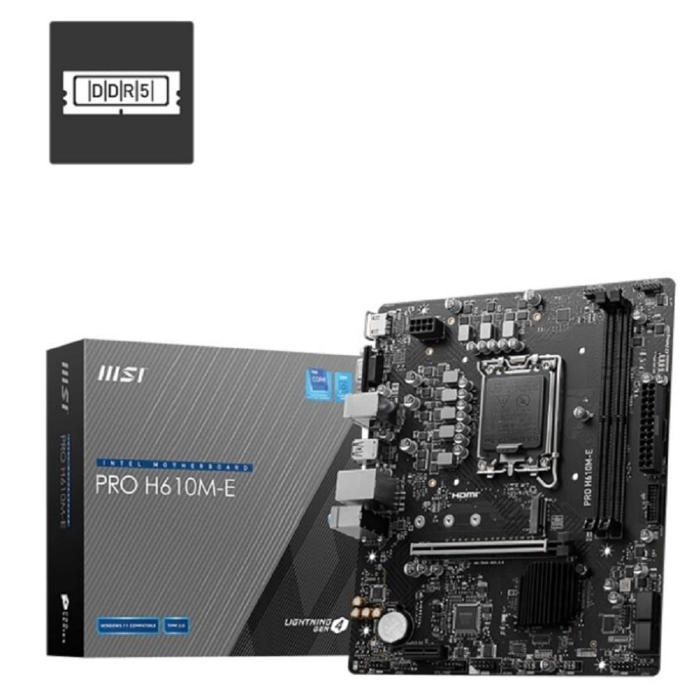 MSI PRO H610M-E Intel LGA1700 DDR5 5600MHz mATX 