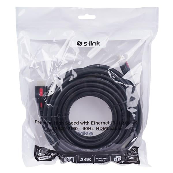 S-LINK SL-HDM4K10 HDMI & HDMI 10 metre 4K (3840*2160) 60Hz Kablo