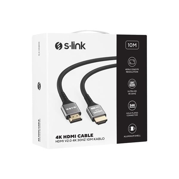 S-LINK SLX-HD4K10 10 Mt Metal v2.0 4K (4096*2160) 60Hz HDMI Kablo