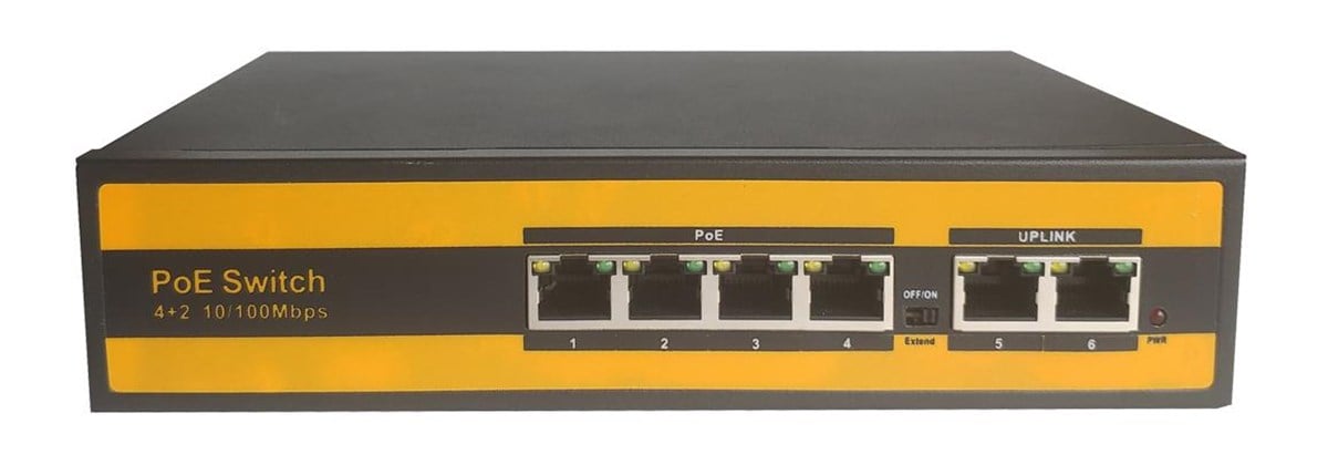 SENSEI POE-4002-78W 4X10/100+2X10/100 UPLINK 78W 250 METRE POE SWITCH
