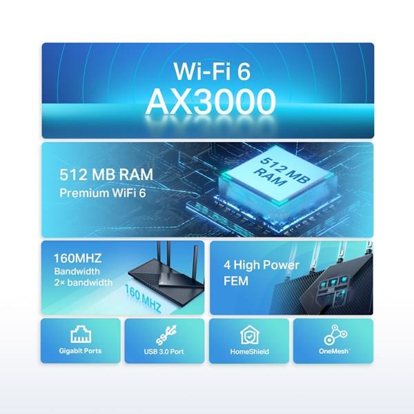 TP-LINK ARCHER AX55 AX3000 DUAL BAND ROUTER
