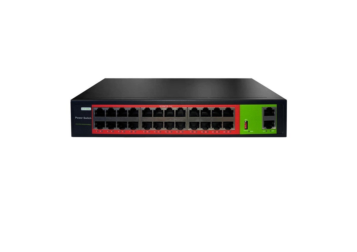 URANIUM POE-2420-260W 24 PORT 10/100+2X GIGABIT RJ45 UPLINK 260W POE RACKMOUNT SWITCH (REALTEK CHIPSET)