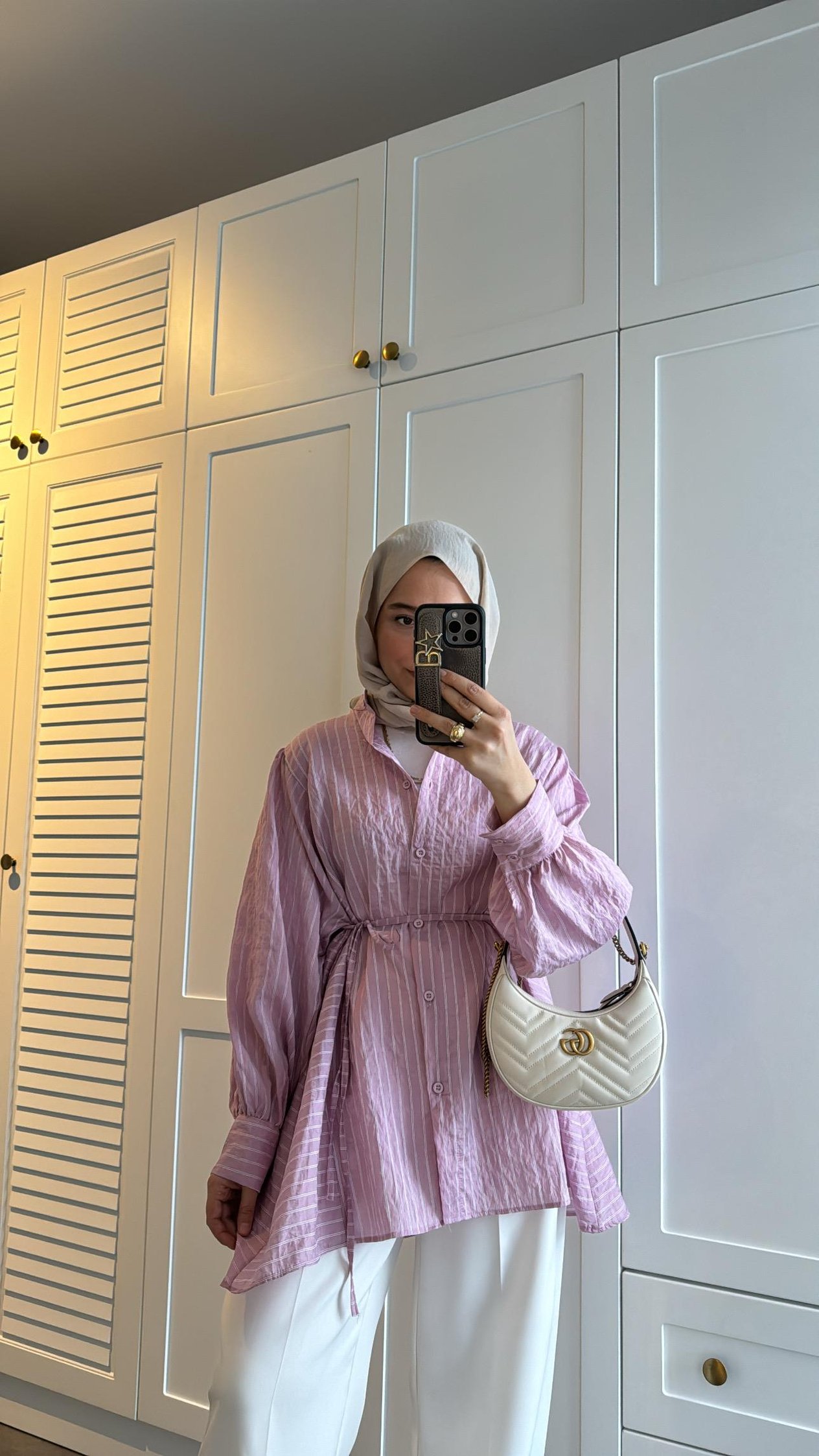 Çizgili Basic Gömlek Pembe