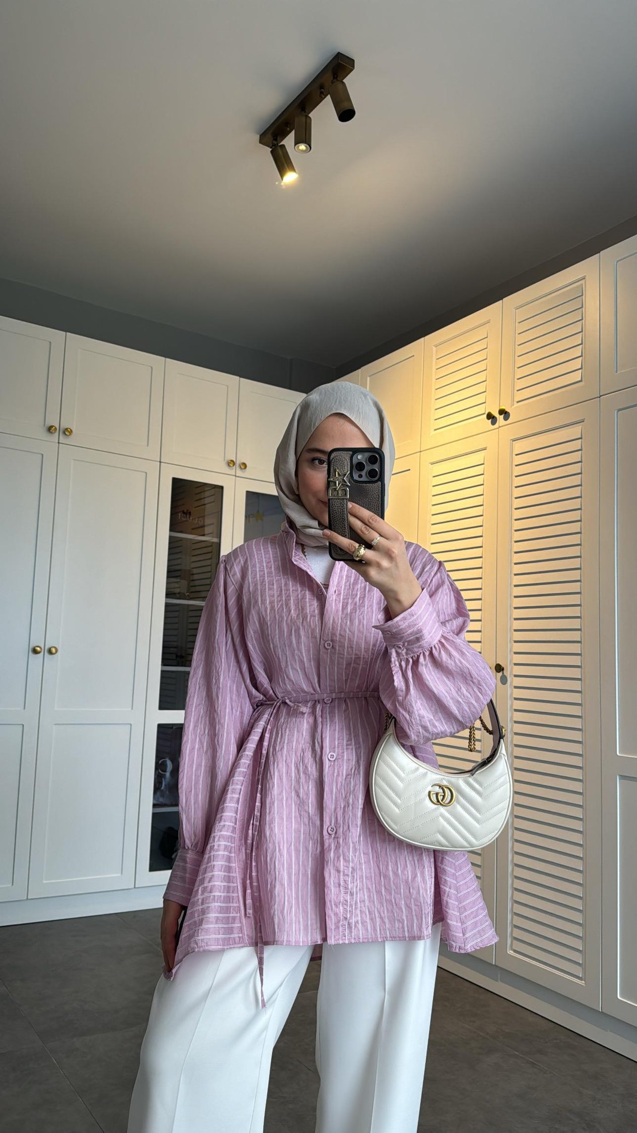 Çizgili Basic Gömlek Pembe