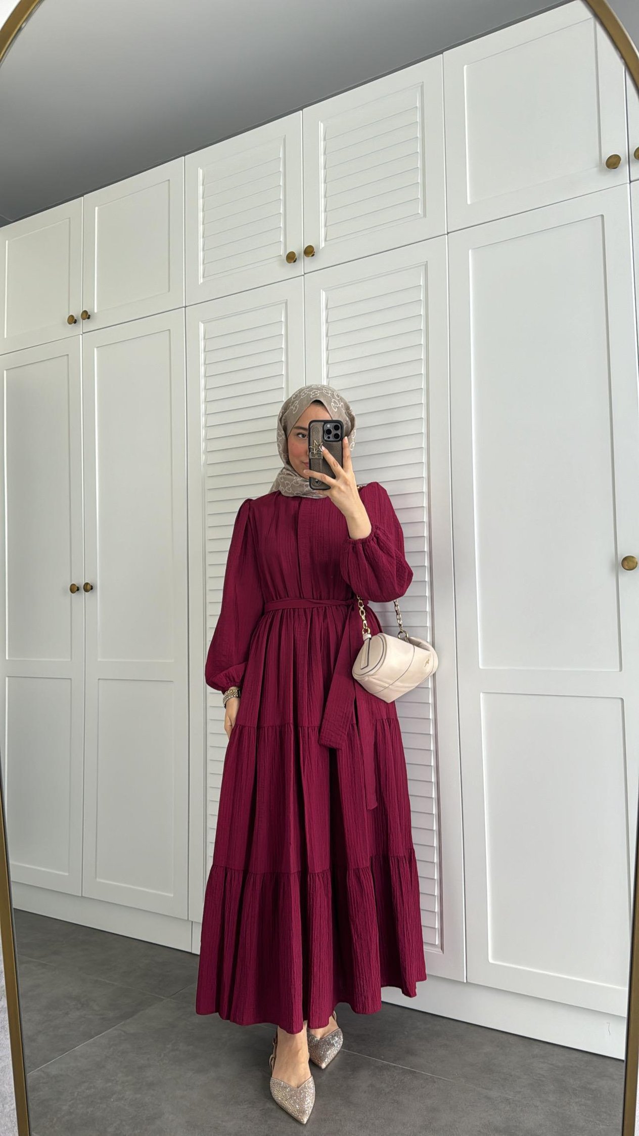 Lady Kat Kat Elbise Bordo