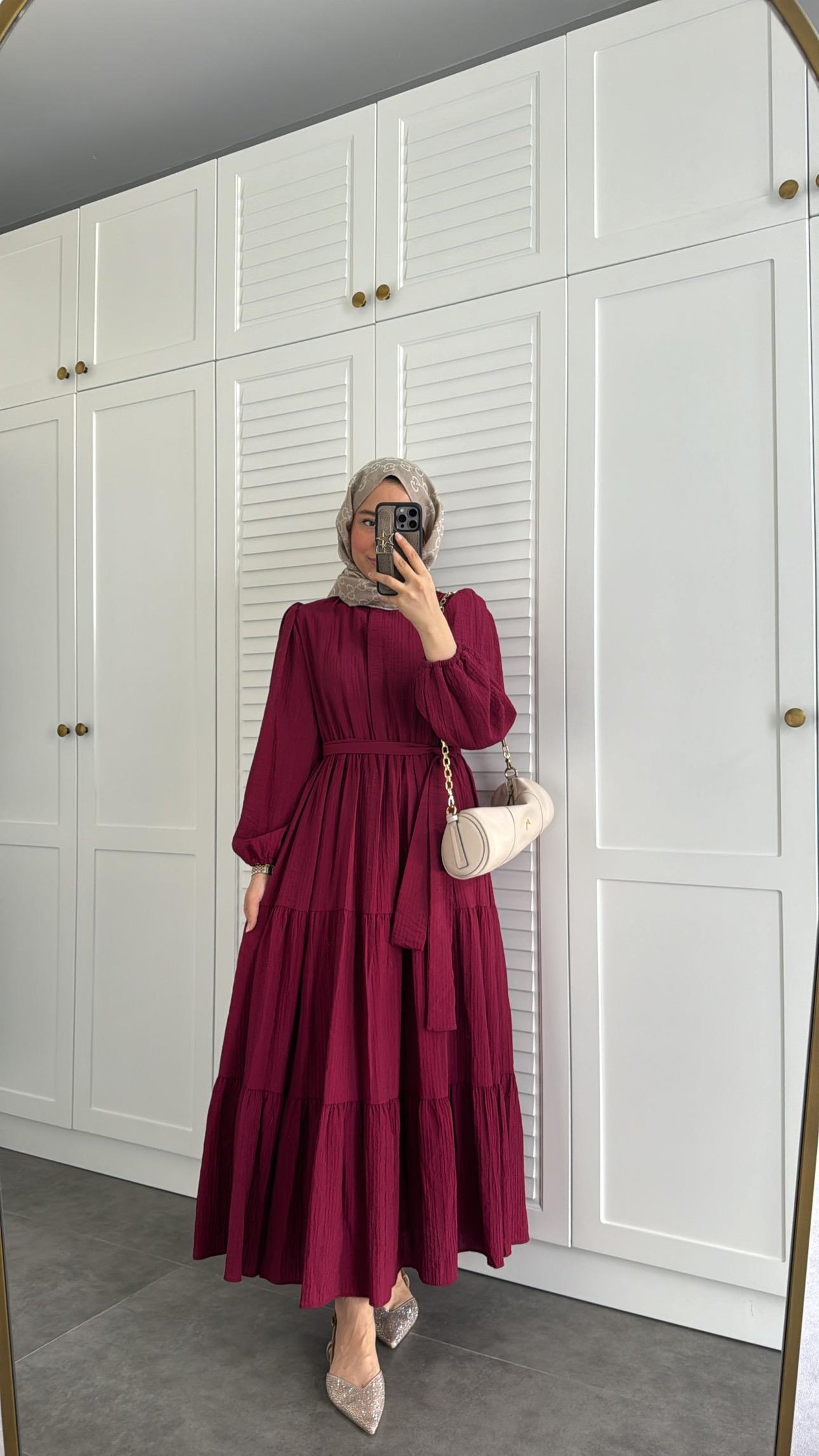 Lady Kat Kat Elbise Bordo