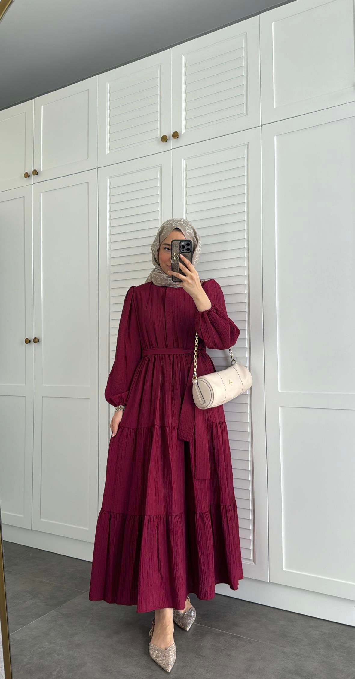 Lady Kat Kat Elbise Bordo