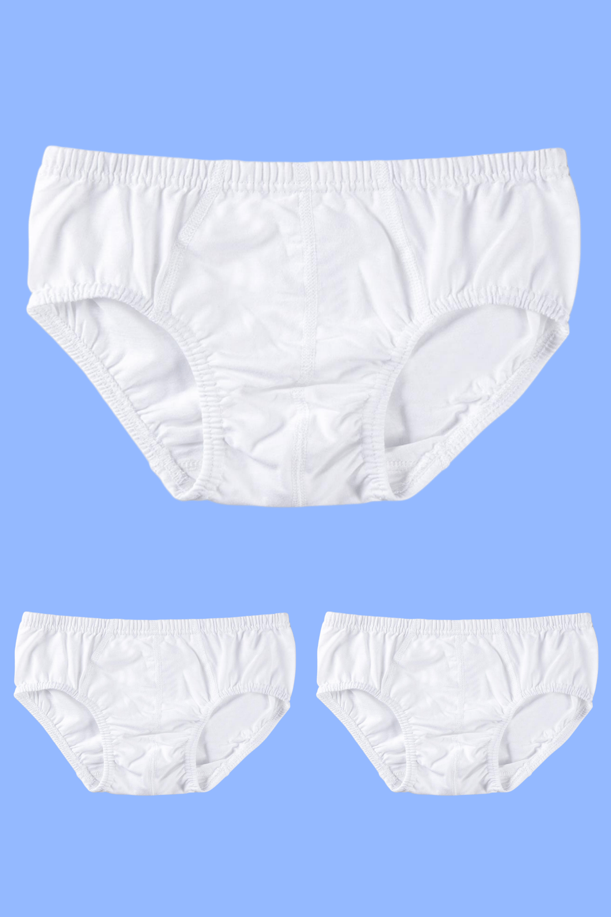  Erkek Çocuk Beyaz Atlet Külot Takım 3'lü Paket