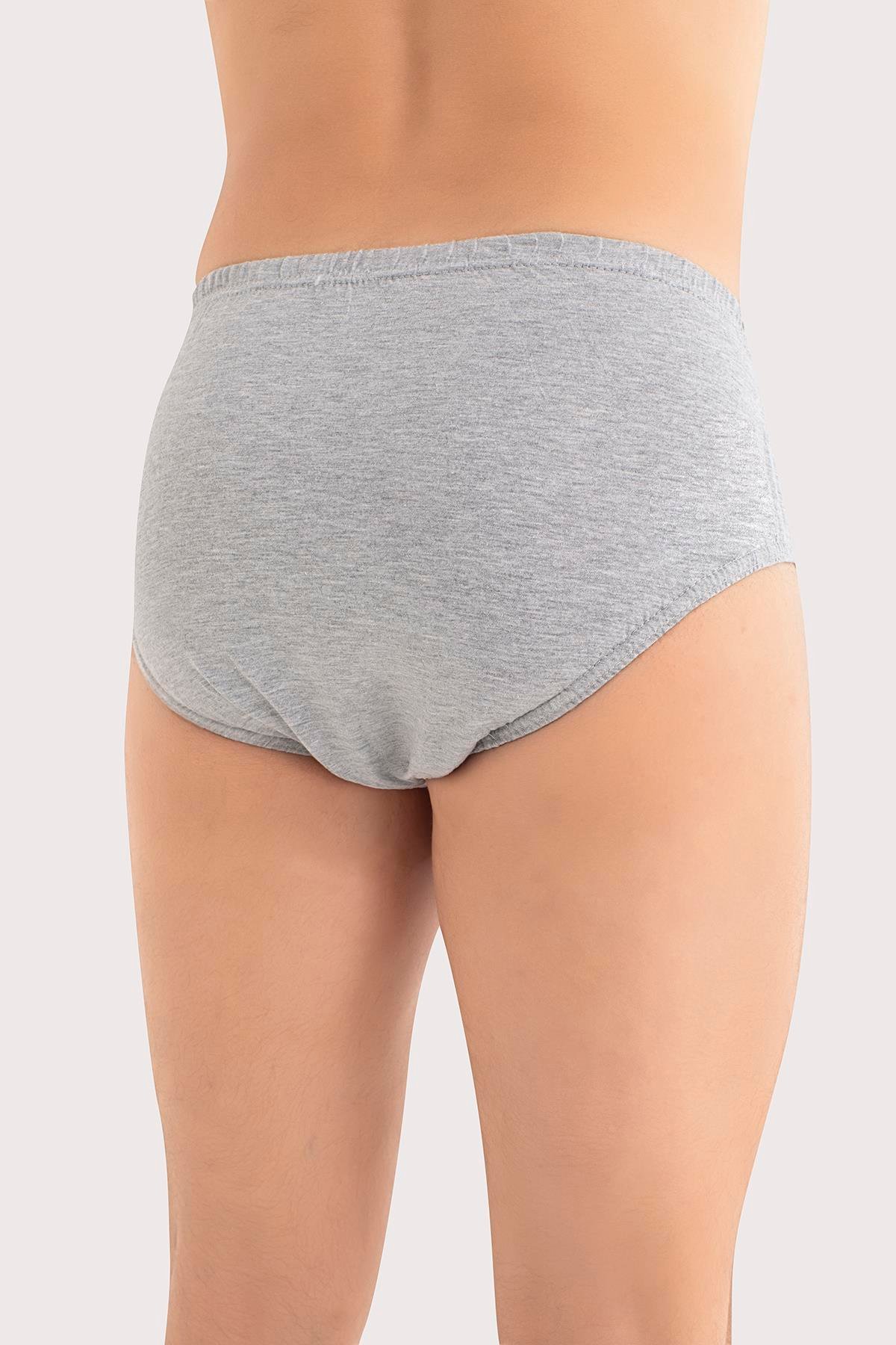  Erkek Külot Slip %100 Pamuk Karışık Renkli 3'lü Paket Beyaz Siyah Gri