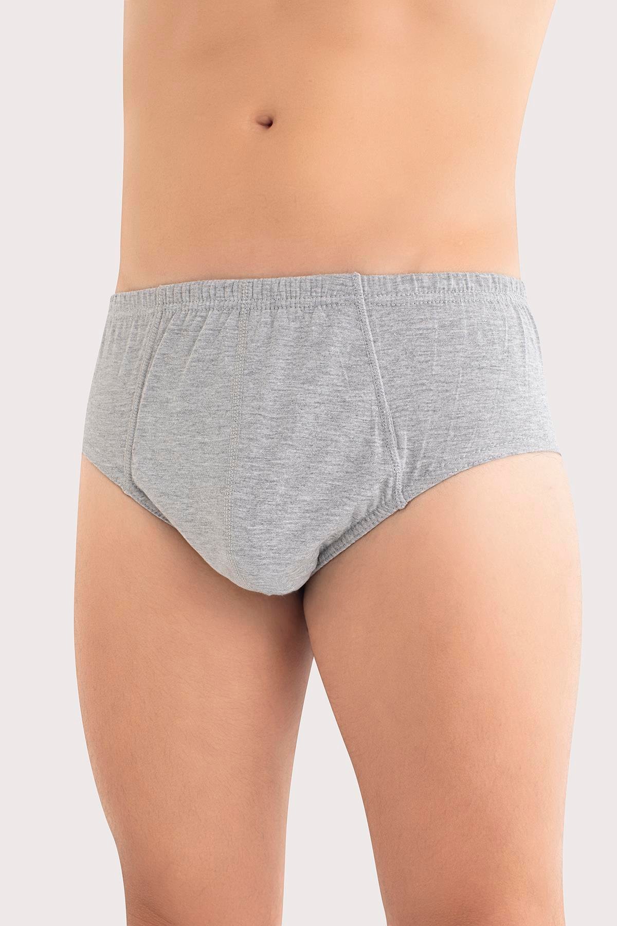  Erkek Külot Slip %100 Pamuk Karışık Renkli 3'lü Paket Beyaz Siyah Gri