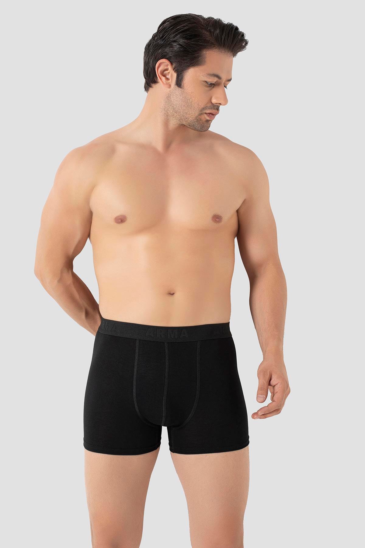  Erkek Siyah Bambu Boxer 3'lü Paket