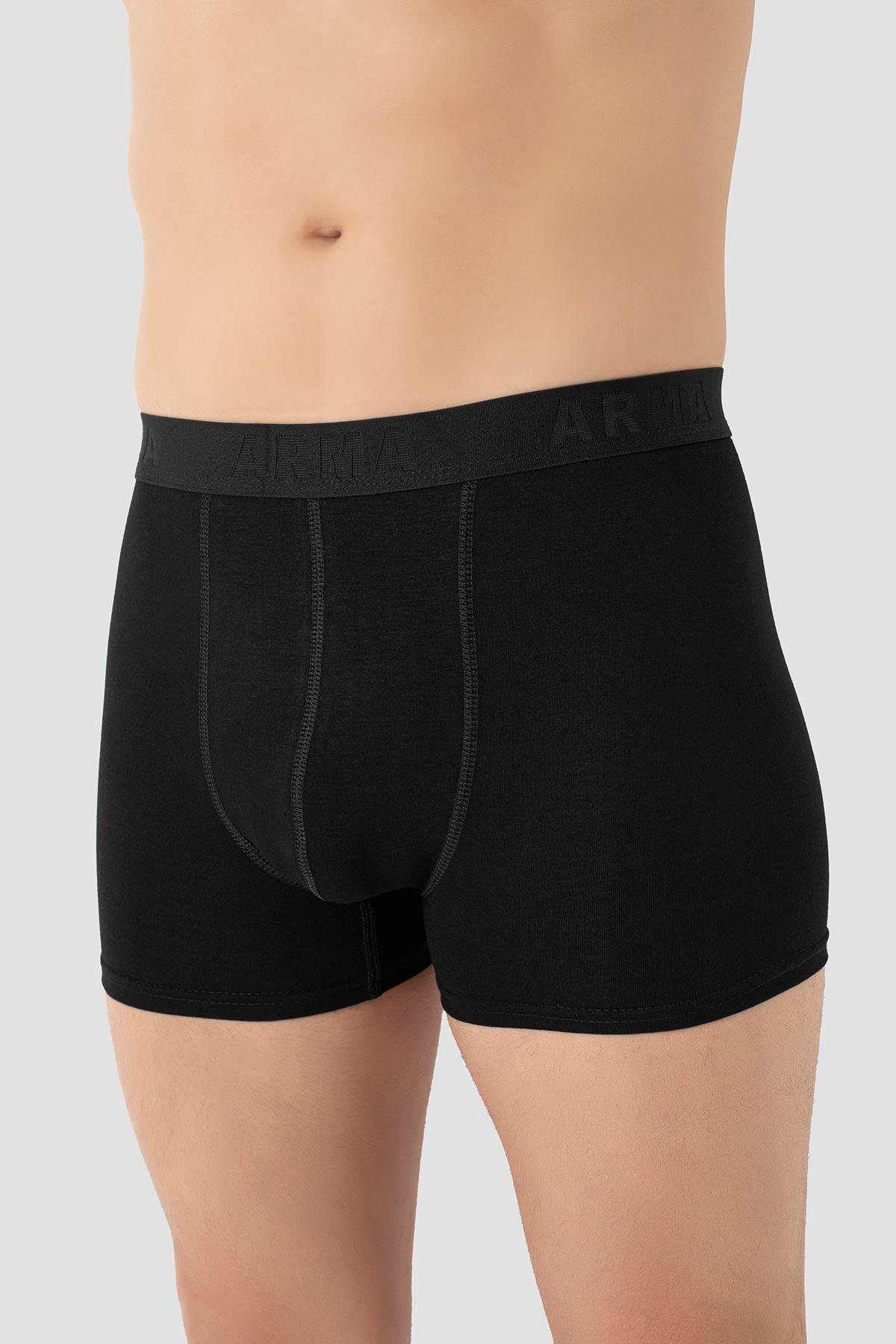  Erkek Siyah Bambu Boxer 3'lü Paket