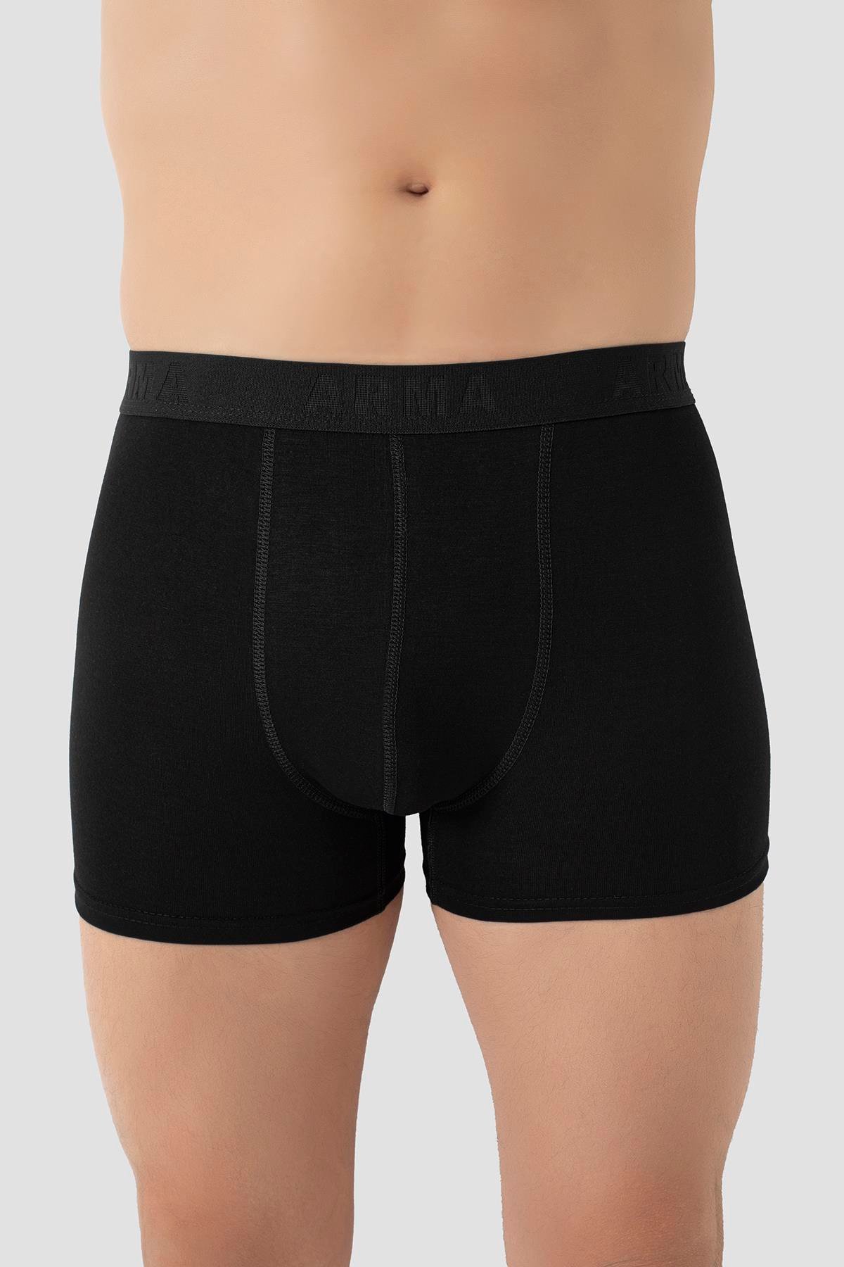  Erkek Siyah Bambu Boxer 3'lü Paket