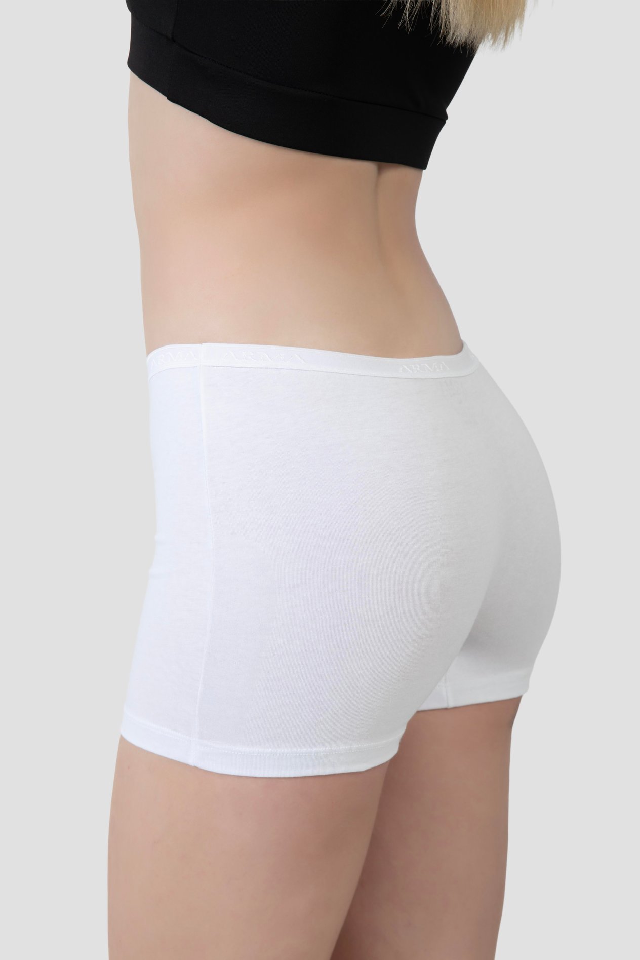 3'lü Paket Kadın Karışık Renkli Boxer Şort Pamuklu Likralı
