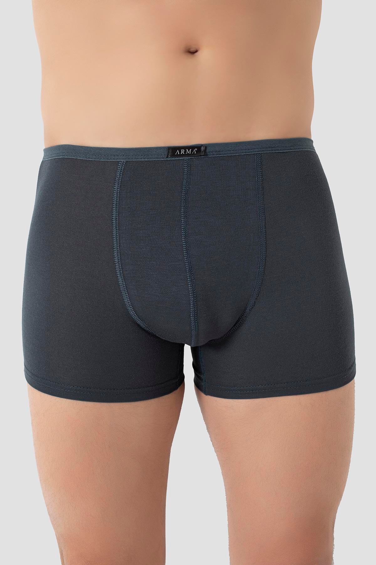 Erkek İnce Bel Lastikli Bambu Boxer Füme 5'li Paket