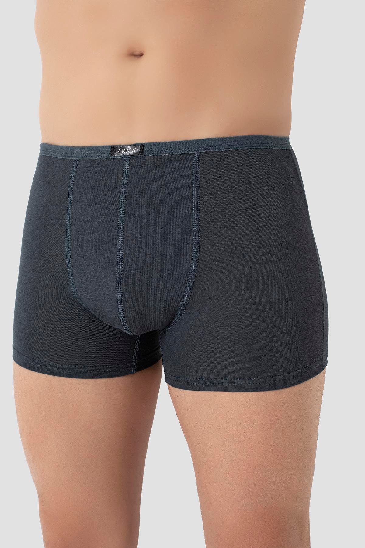 Erkek İnce Bel Lastikli Bambu Boxer Füme 5'li Paket
