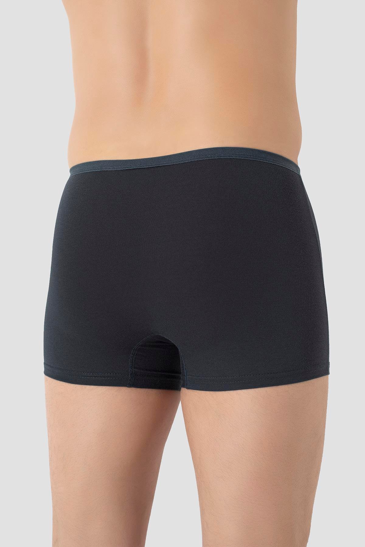 Erkek İnce Bel Lastikli Bambu Boxer Füme 5'li Paket