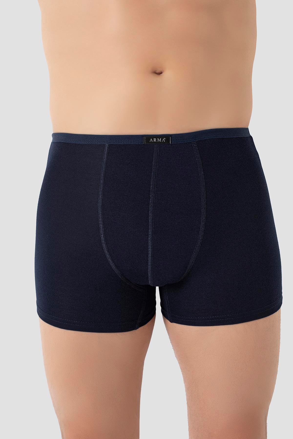 Erkek İnce Bel Lastikli Bambu Boxer Lacivert 5'li Paket
