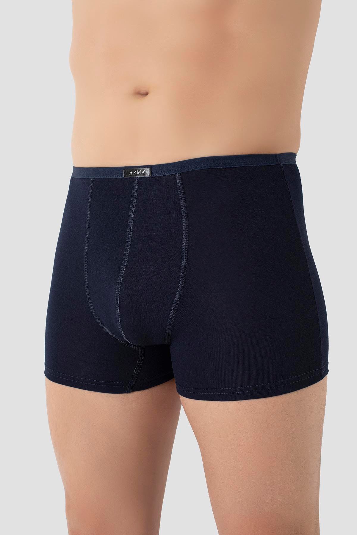 Erkek İnce Bel Lastikli Bambu Boxer Lacivert 5'li Paket