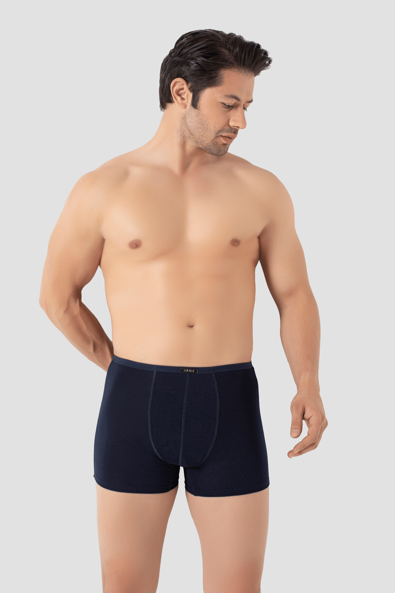 Erkek İnce Bel Lastikli Bambu Boxer Lacivert 5'li Paket