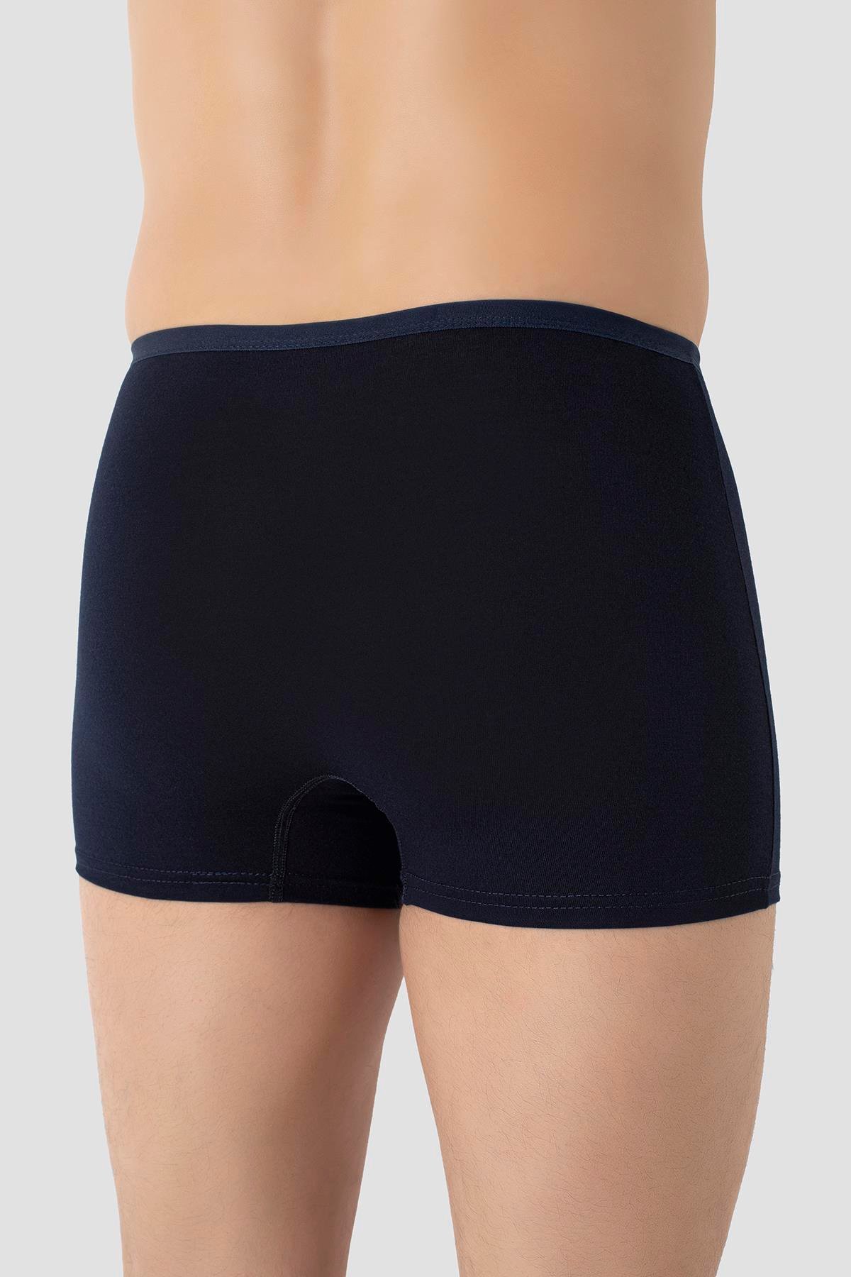 Erkek İnce Bel Lastikli Bambu Boxer Lacivert 5'li Paket