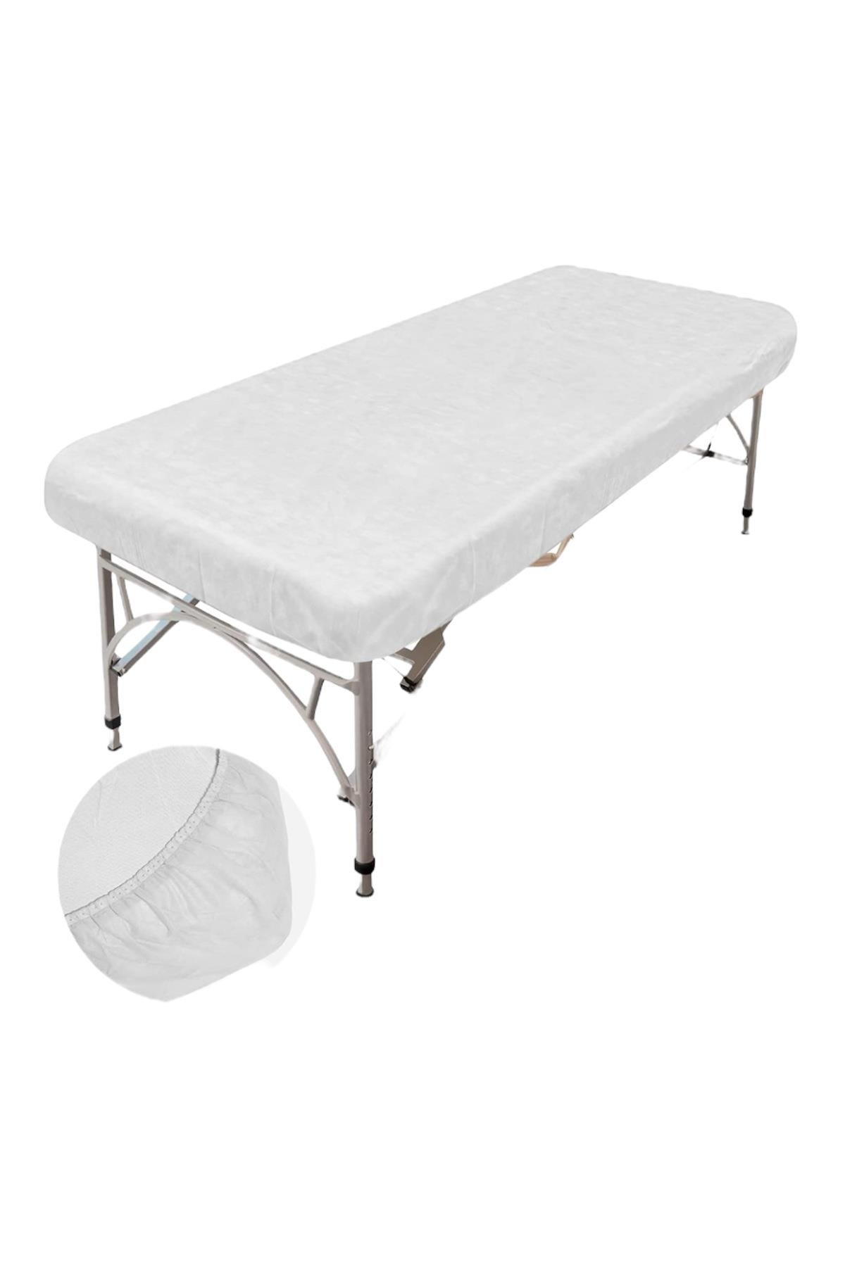 Beyaz Lastikli Sedye Örtüsü 100 Adet 80X220 Cm
