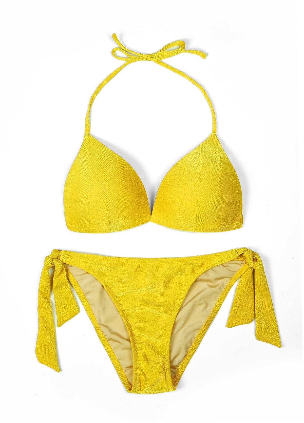 Beria Kadın Üçgen Yarım Dolgulu Hardal Bikini Takımı