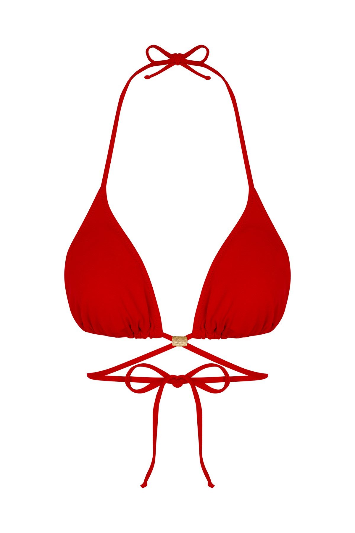Beria Kadın Çapraz Bağlama Detaylı Üçgen İpli Kırmızı Bikini Takımı
