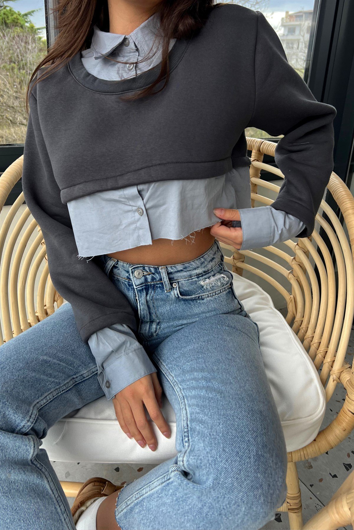 CROP SWEATSHİRT