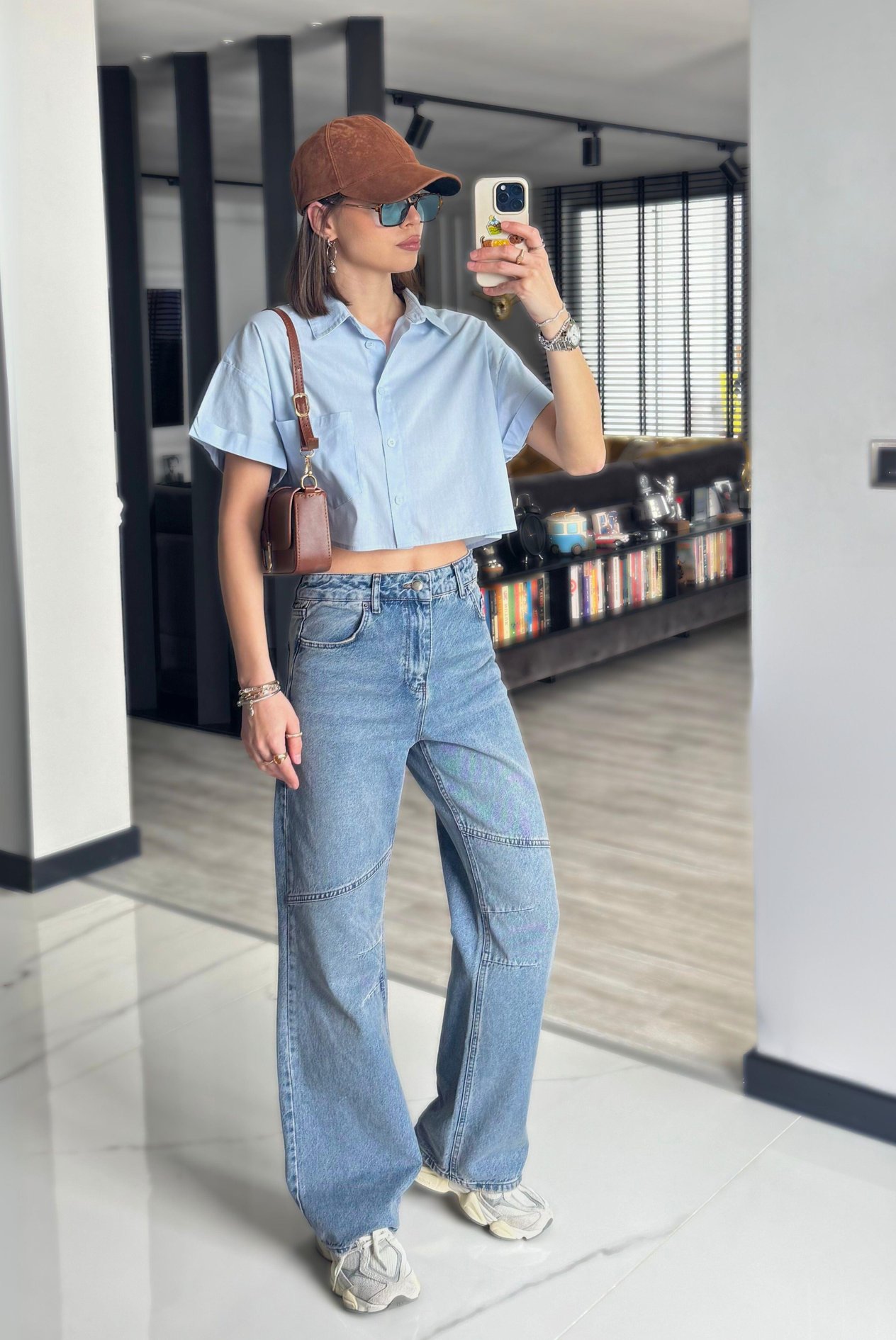 YÜKSEK BEL DİKİŞ DETAYLI STRAIGHT FIT DENİM  PANTOLON