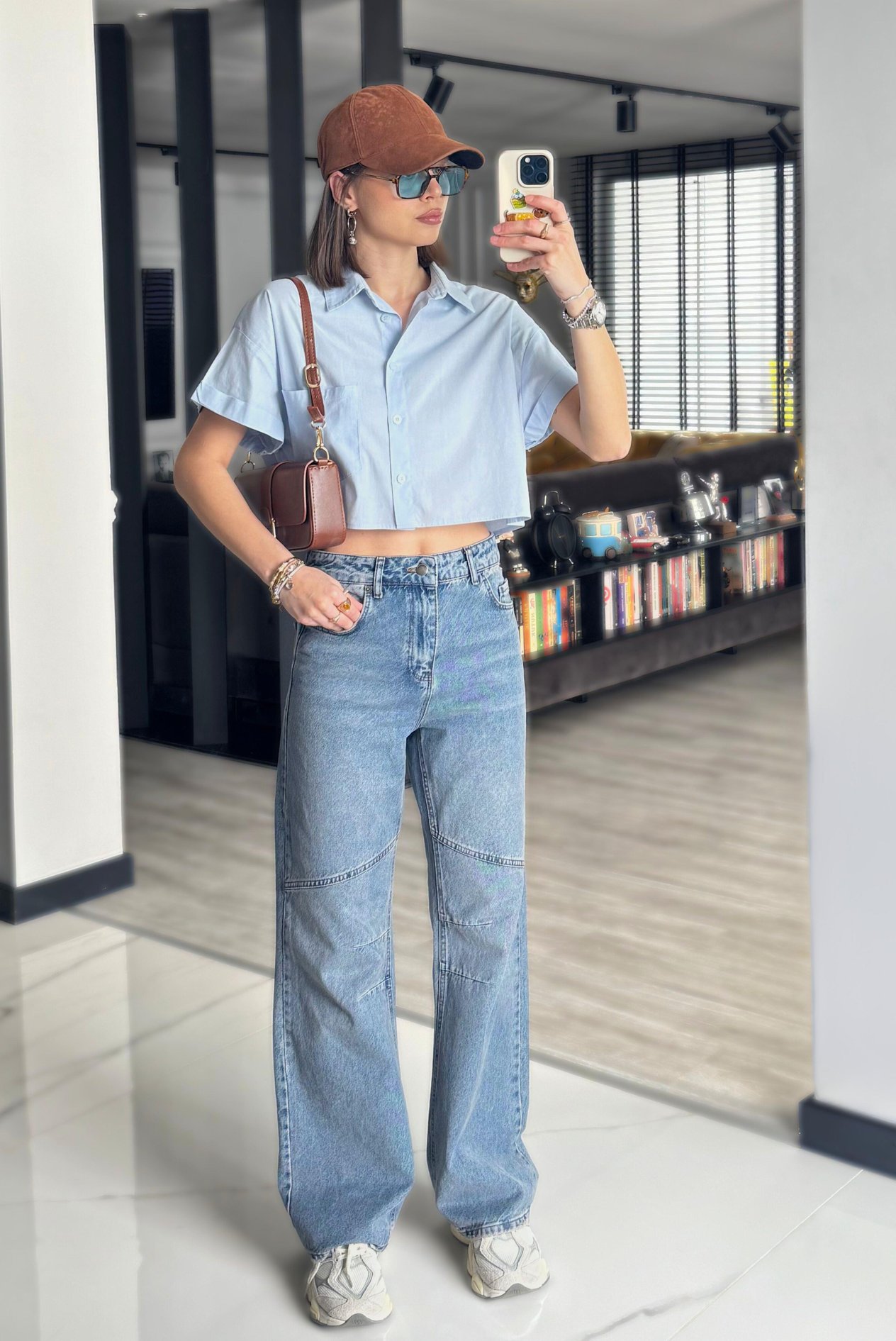 YÜKSEK BEL DİKİŞ DETAYLI STRAIGHT FIT DENİM  PANTOLON