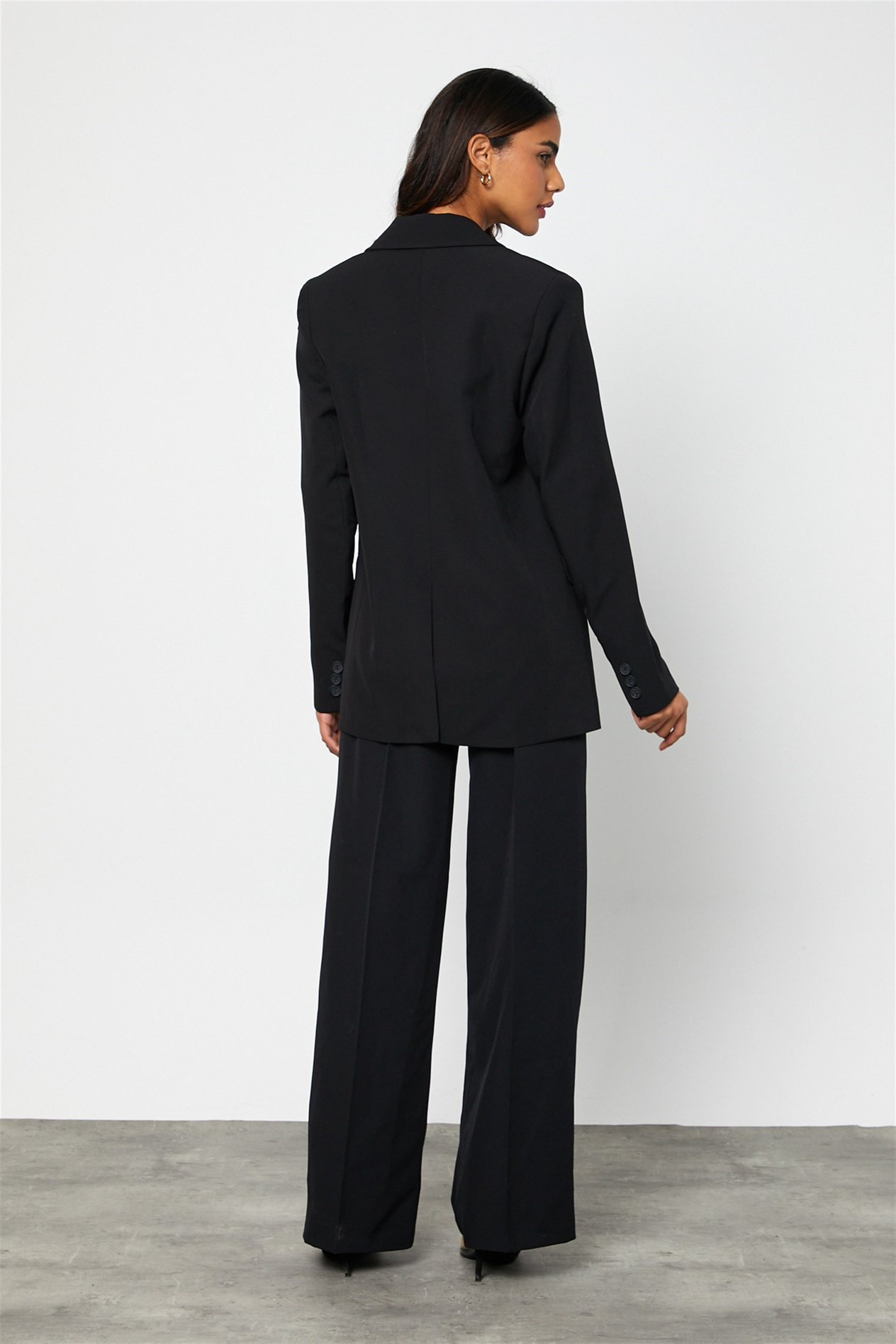 Kadın Blazer Ceket Palazzo Pantolon Takım