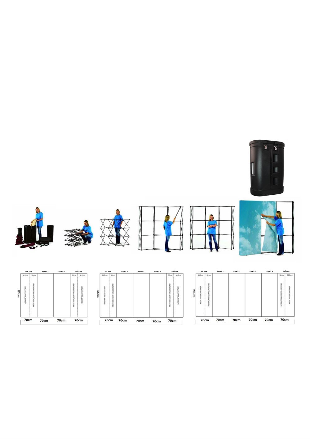 Oval veya Düz Örümcek Stand (8 panelli)