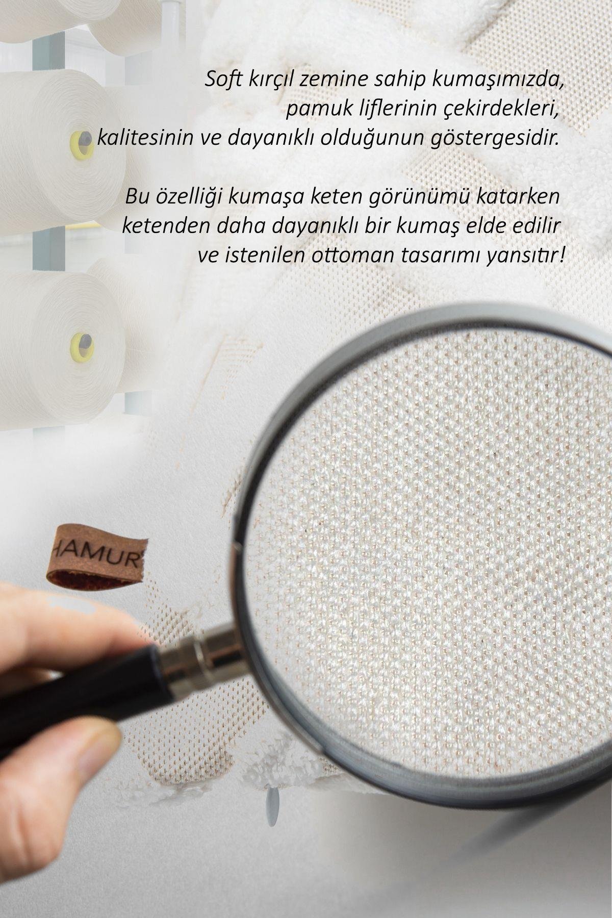 Jakarlı Kırlent 43x43 cm 4'lü Mila Ekru