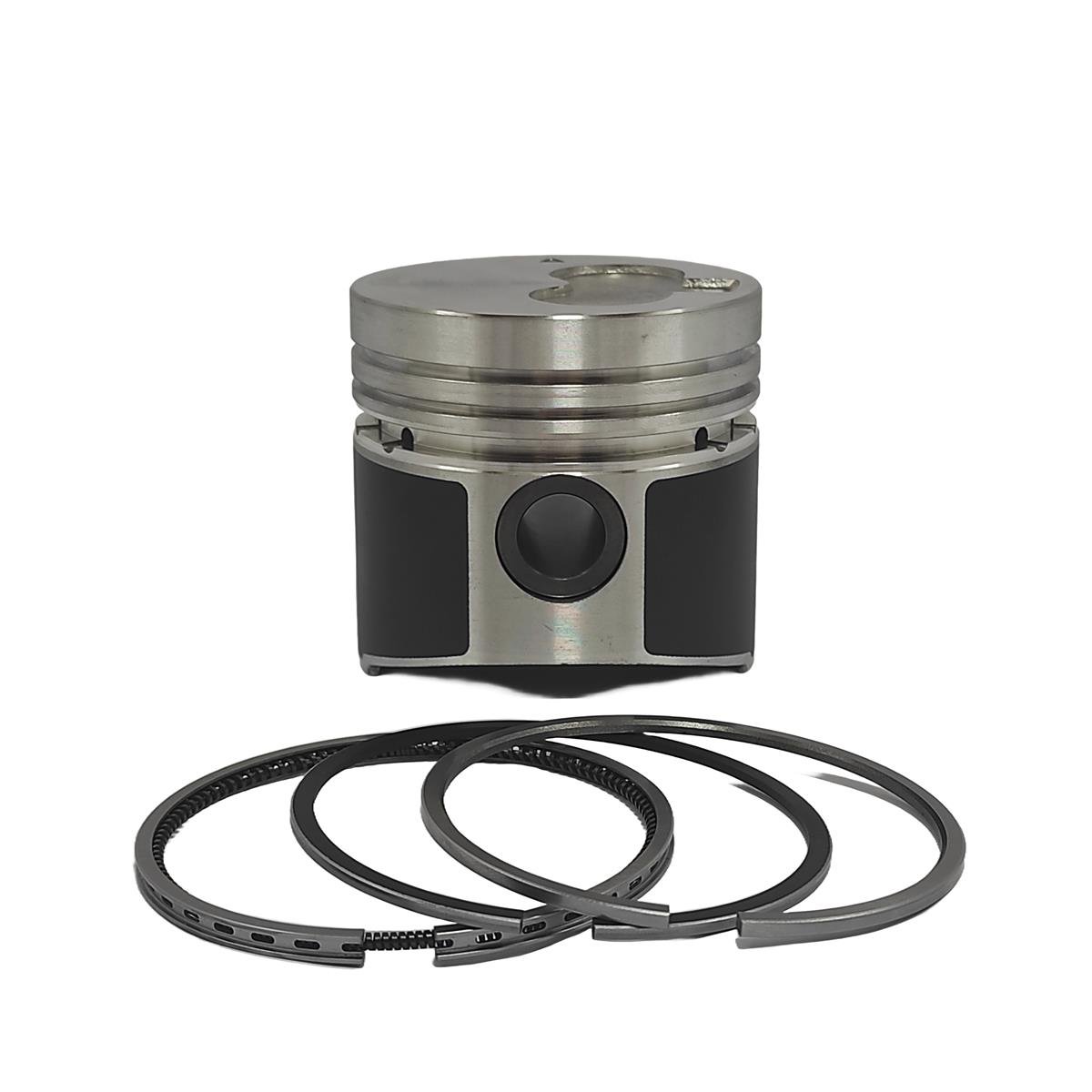 PISTON + PISTON RING SET (0.50 - OVERSIZE - DIAMETER: 76.50 mm): MITSUBISHI / K3E / K4E
