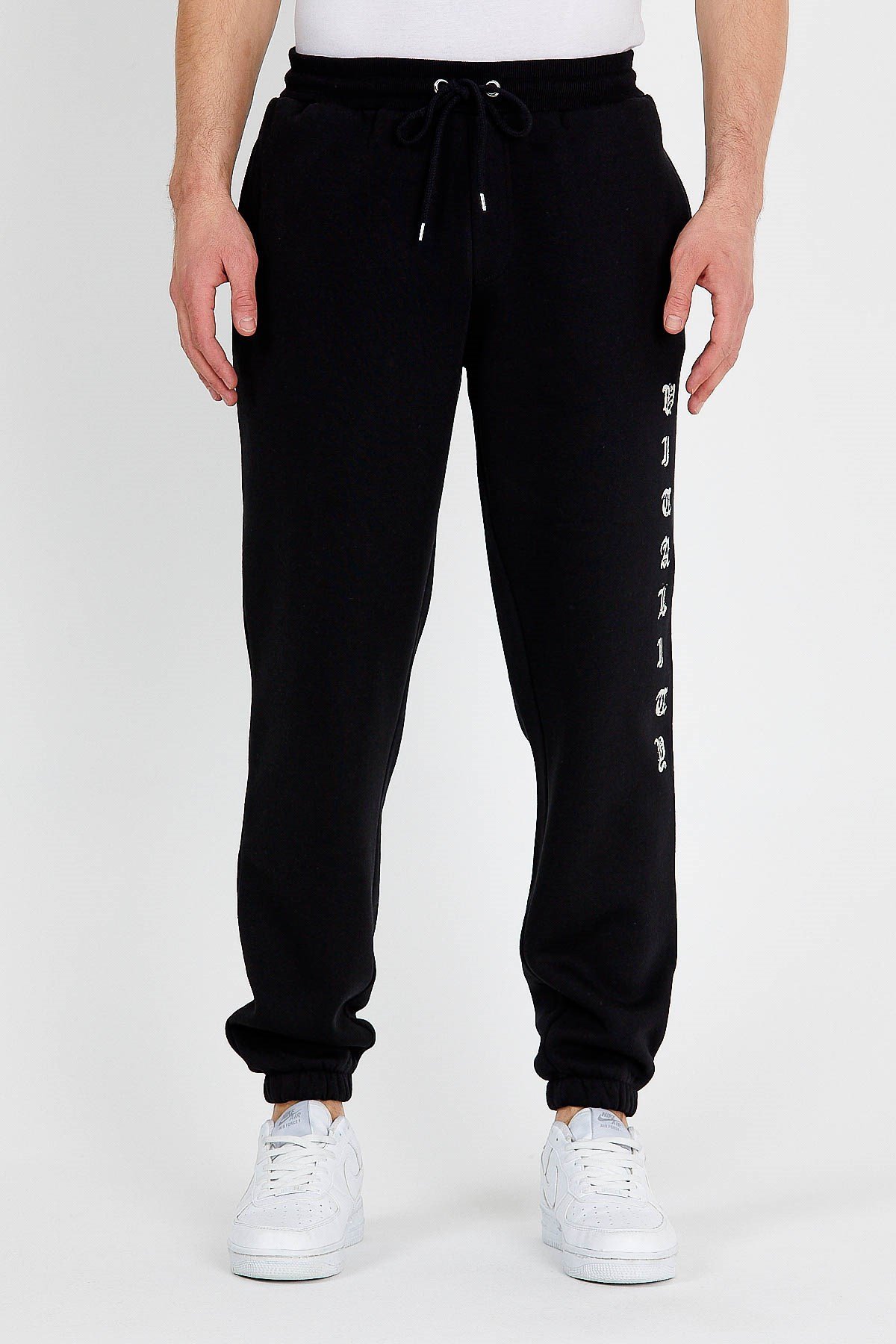 Printed Oversized Jogger in Black