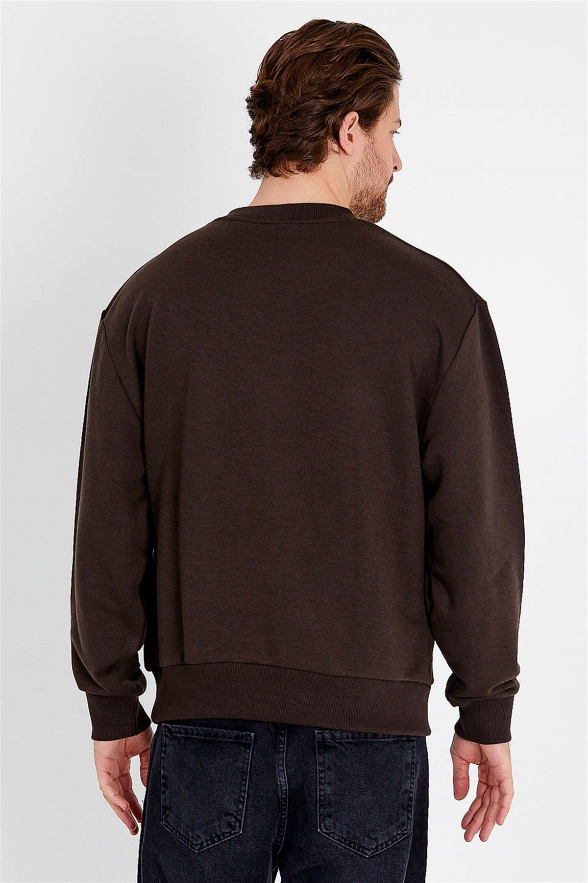 Basic Extreme Oversized Sweatshirt in Brown