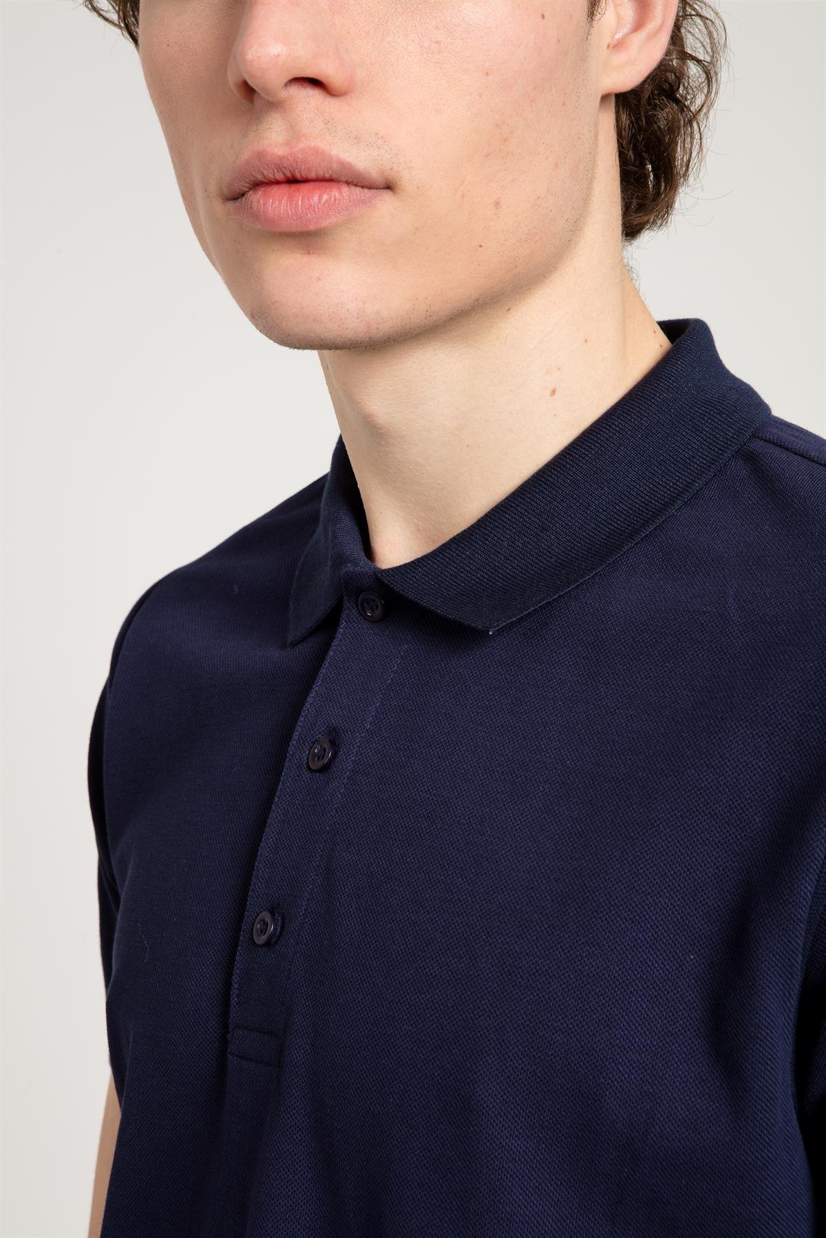 Lacivert Erkek Polo Yaka T-shirt