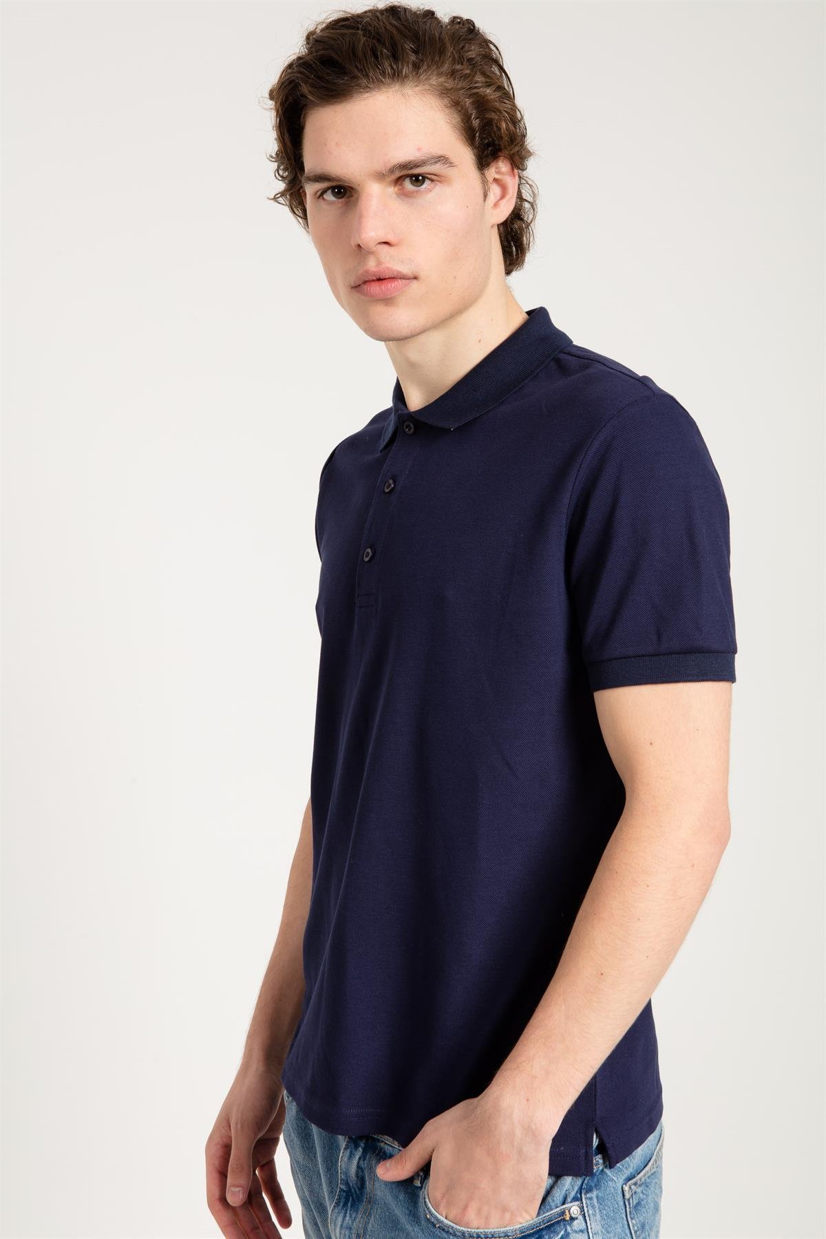 Lacivert Erkek Polo Yaka T-shirt