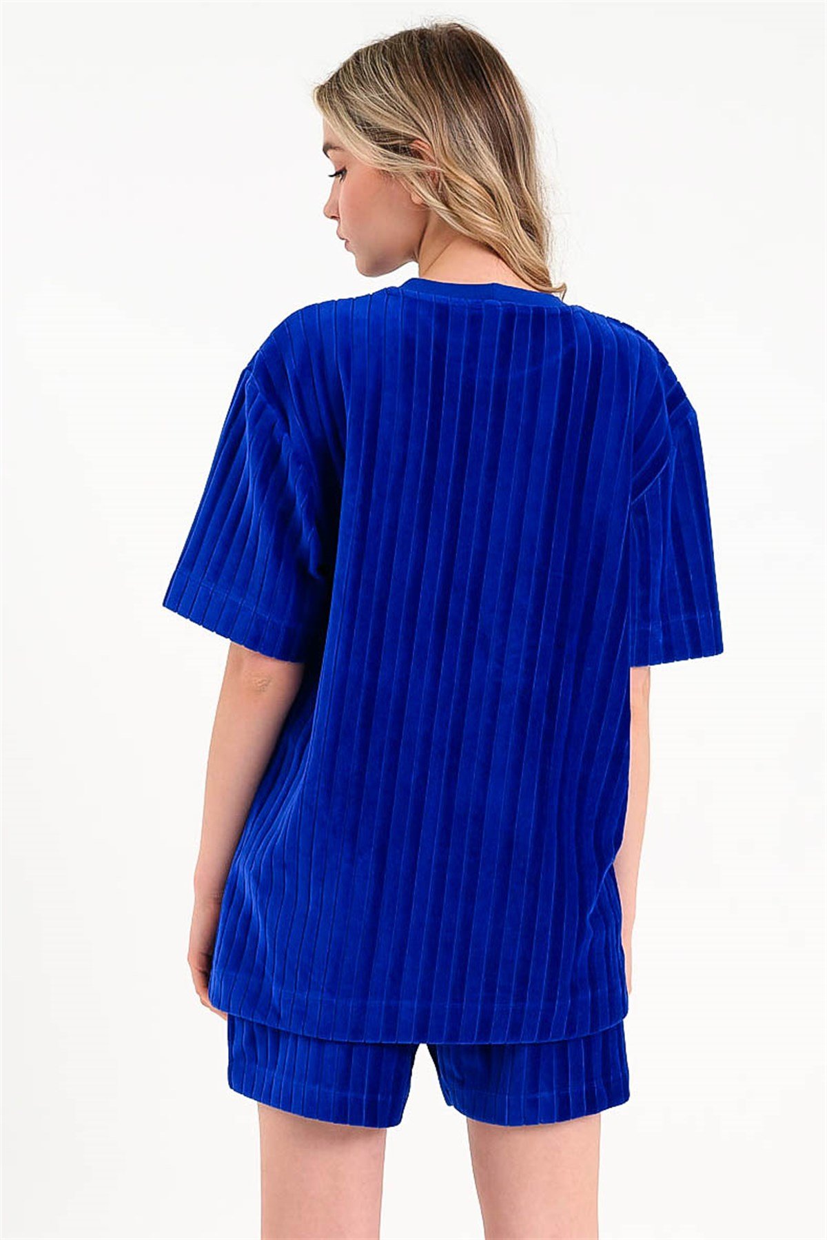 Basic Velvet T-shirt in Blue