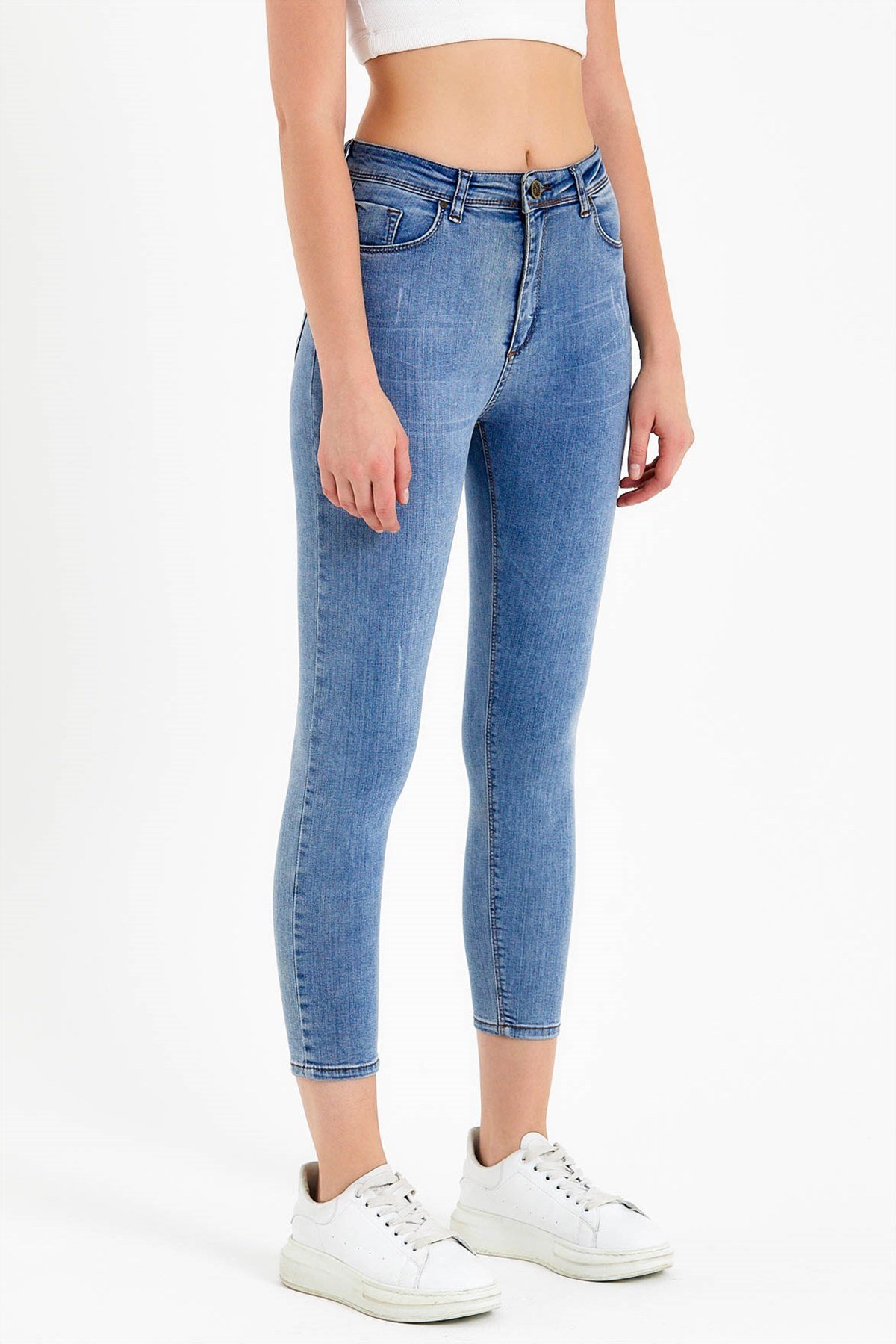 Mavi Yüksek Bel Skinny Fit Jean Pantolon